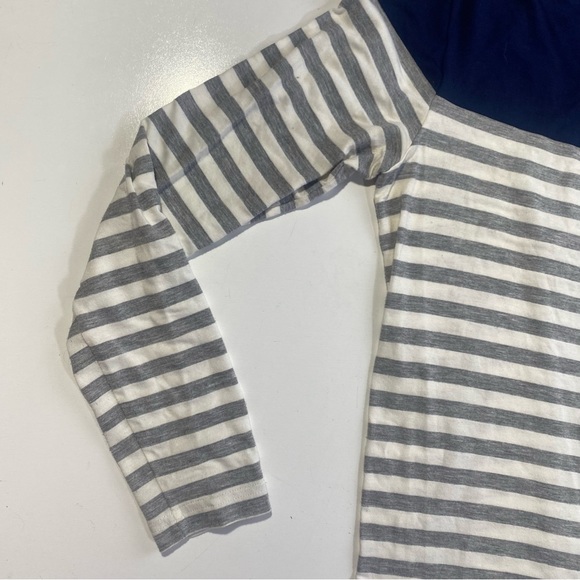 Lacoste Blue On Top White & Grey Striped Long Sleeve Viscose/Rayon Dress NWOT 8 - Picture 10 of 14